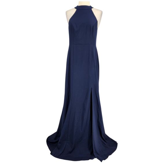 BHLDN Serephina Crepe Halter Maxi Dress – Midnight Navy SZ 6 - Picture 5 of 12